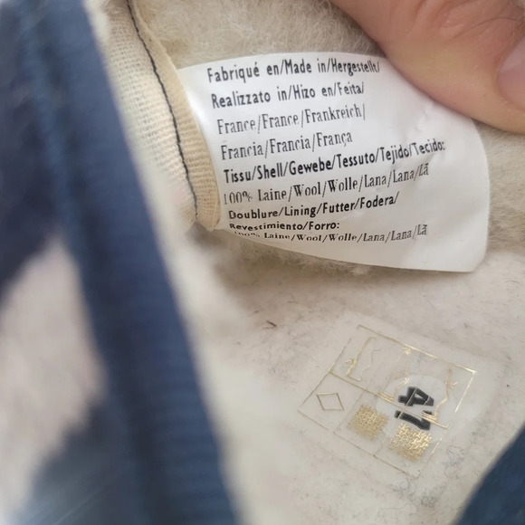 ARMOR lux wool slippers navy white stripe 47 - Picture 7 of 12